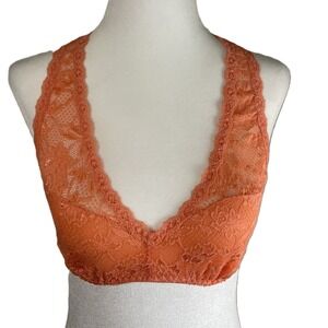 Cosabella Sm Lace Bralette Made in Italy Orange Lace Racerback Romantic Coquette